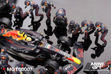 Oracle Red Bull Racing RB18 #1 Max Verstappen 2022 Abu Dhabi GP Pit Crew Set - MINI GT - 1:64