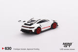 Porsche 911 (992) GT3 RS (LHD) (White with Pyro Red Accent Package) - MINI GT - 1:64