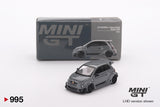 LB-WORKS x Abas Works Abarth 595 (LHD) (Grey) - MINI GT - 1:64