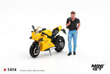 Ducati Panigale V4 S with Figure (Giallo) - MINI GT - 1:64 Modellauto 1/64