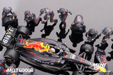 Oracle Red Bull Racing RB18 #11 Sergio Pérez 2022 Abu Dhabi GP Pit Crew Set - MINI GT - 1:64