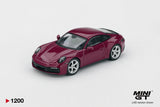 Porsche 911 (992.1) Rubystone Red 4 Car Set - MINI GT - 1:64 Modellauto 1/64