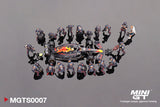Oracle Red Bull Racing RB18 #1 Max Verstappen 2022 Abu Dhabi GP Pit Crew Set - MINI GT - 1:64