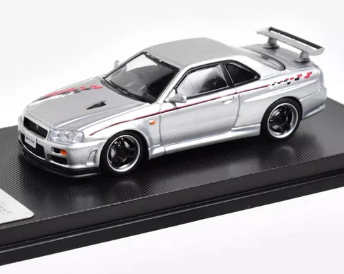 Nissan Skyline GT-R (R34) V-Spec Nismo Livery (Silber) - My Model Collect - 1:64