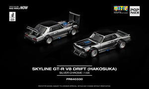 Nissan Skyline GT-R V8 Drift (Hakosuka) (Silver Chrome) - Pop Race - 1:64