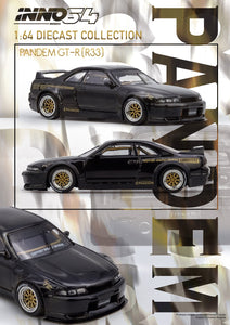 Nissan Skyline GT-R Pandem / Rocket Bunny  (BCNR33) (Black) - INNO64 - 1:64