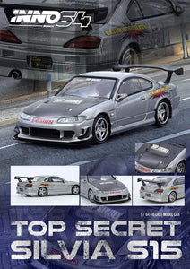 Nissan Top Secret Silvia (S15) (Silver) - INNO64 - 1:64