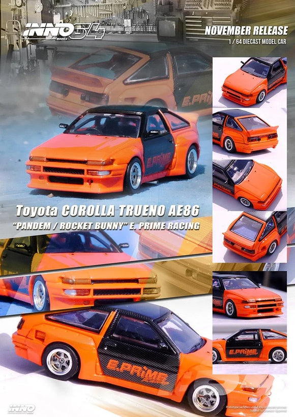 Toyota Corolla AE86 Trueno Pandem/Rocket Bunny E.PRIME Racing - INNO64 - 1:64