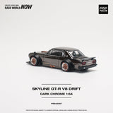 Nissan Skyline GT-R V8 Drift (Hakosuka) (Dark Chrome) - Pop Race - 1:64