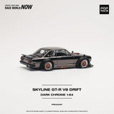 Nissan Skyline GT-R V8 Drift (Hakosuka) (Dark Chrome) - Pop Race - 1:64