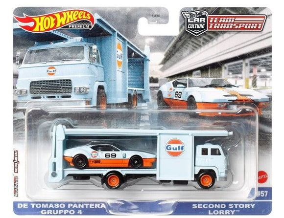 De Tomaso Pantera Gruppo 4 & Second Story Lorry truck Team Transport - Hotwheels - 1:64