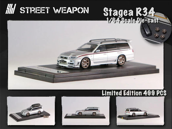 Nissan Stagea R34 (Silver) - Street Weapon - 1:64
