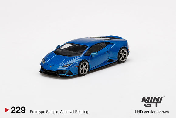 Lamborghini Huracan EVO Blu Eleos (LHD) - MINI GT - 1:64