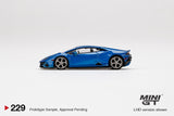 Lamborghini Huracan EVO Blu Eleos (LHD) - MINI GT - 1:64