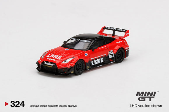 LB-Silhouette Works GT Nissan 35GT-RR Version 1 (RHD) (Red/Black) - MINI GT - 1:64
