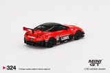 LB-Silhouette Works GT Nissan 35GT-RR Version 1 (RHD) (Red/Black) - MINI GT - 1:64