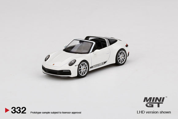 Porsche 911 Targa 4S (992) LHD (White) - MINI GT - 1:64