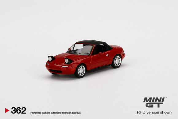 Eunos Roadster Headlight Up / Soft Top RHD (Classic Red) - MINI GT - 1:64