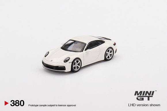 Porsche 911 (992) Carrera S LHD (White) - MINI GT - 1:64