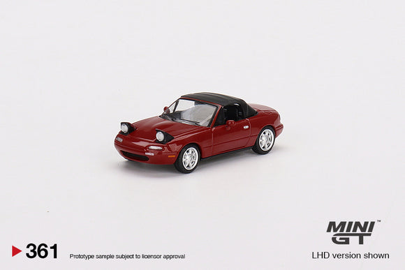 Mazda Miata MX-5 (NA) Headlight Up / Soft Top LHD (Classic Red) - MINI GT - 1:64