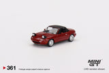 Mazda Miata MX-5 (NA) Headlight Up / Soft Top LHD (Classic Red) - MINI GT - 1:64