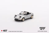 Mazda Miata MX-5 (NA) Tuned Version Silver Stone Metallic (RHD) - MINI GT - 1:64