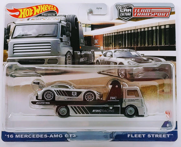 Mercedes AMG GT3 2016 & Fleet Street truck Team Transport - Hotwheels - 1:64