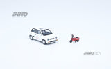 Honda City Turbo II with red Motocompo (white) - INNO64 - 1:64 - Modelcars Passion