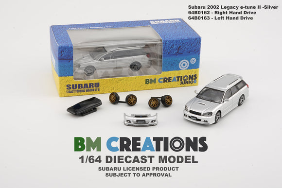 Subaru Legacy Touring Wagon GT-B Silver (RHD) - BM Creations - 1:64