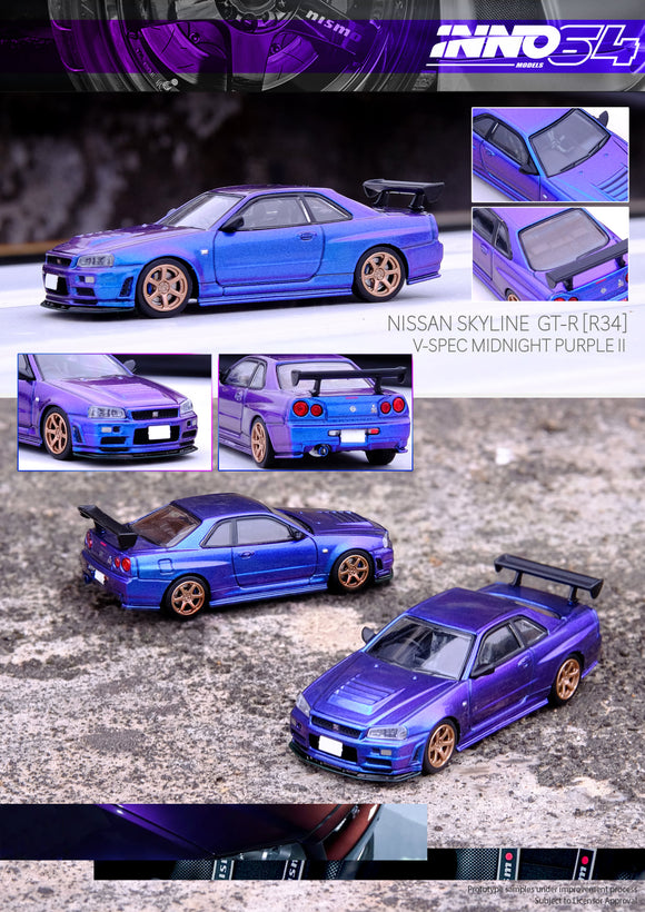 Nissan Skyline GT-R (R34) (Midnight Purple II) - INNO64 - 1:64