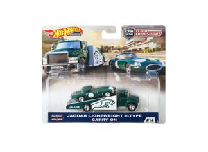 Jaguar E-Type Lightweight & Carry on truck Team Transport - Hotwheels - 1:64