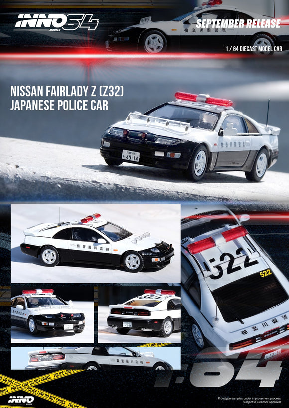 Nissan Fairlady Z (Z32) Kanagawa-Kenkei Japanese Police Car - INNO64 - 1:64