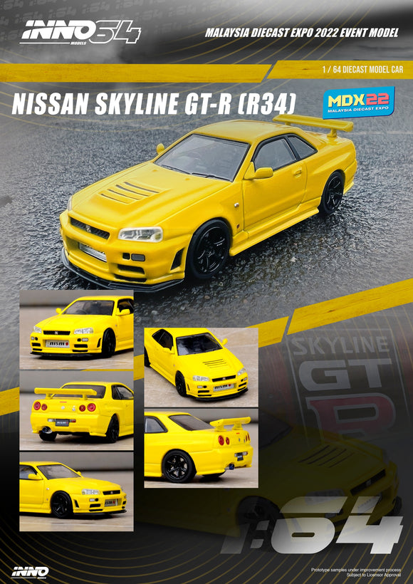 Nissan Skyline GT-R (R34) Nismo R-Tune (Lighting Yellow) - INNO64 - 1:64