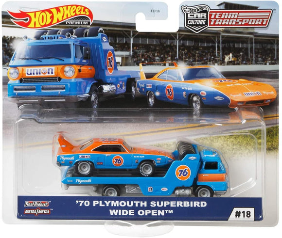 Plymouth Superbird 1970 & Wide Open truck - Hotwheels - 1:64 - Modelcars Passion
