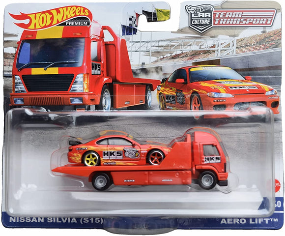 Nissan Silvia (S15) & Aero Lift truck Team Transport - Hotwheels - 1:64