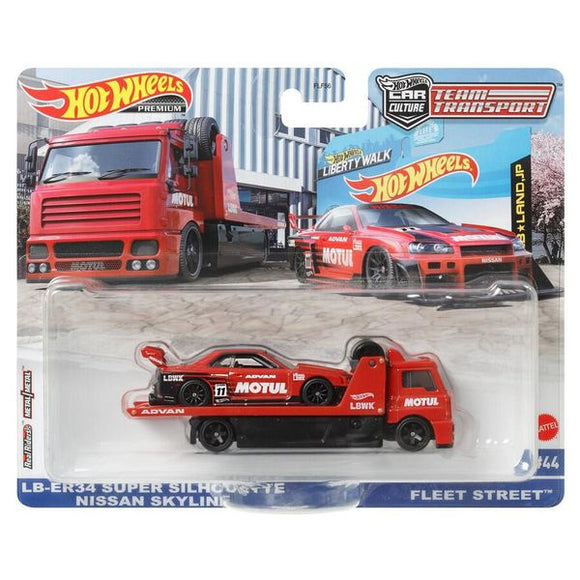LB-ER34 Super Silhouette Nissan Skyline & Fleet Street truck Team Transport - Hotwheels - 1:64