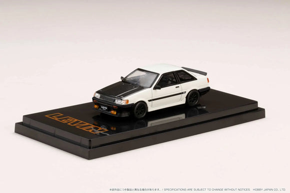 Toyota Corolla Levin AE86 2 Door Carbon Bonnet (White/Black) - HOBBY JAPAN - 1:64