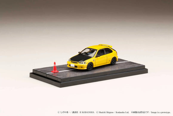 Honda Civic (EK9) Tomoyuki Tachi/Todo School Initial D Diorama Set with Figure - HOBBY JAPAN - 1:64