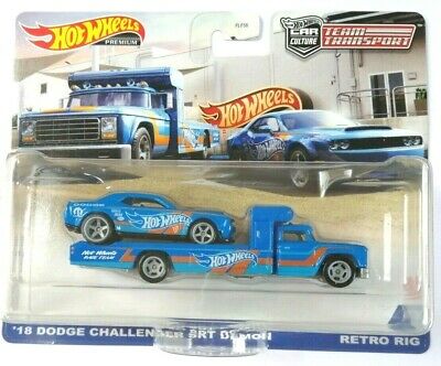 Dodge Challenger SRT Demon 2018 & Retro Rig Truck - Hotwheels - 1:64 - Modelcars Passion