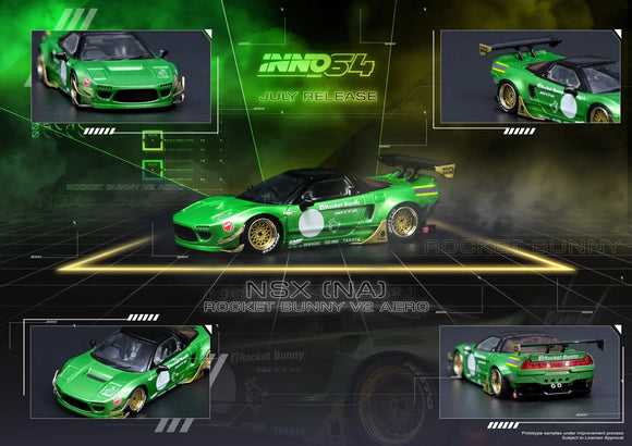Honda NSX (NA) Rocket Bunny V2 Aero (Green Metallic) - INNO64 - 1:64 - Modelcars Passion