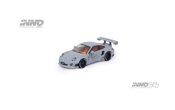 Porsche 911 (997) Liberty Walk Matte Grey - INNO64 - 1:64 - Modelcars Passion