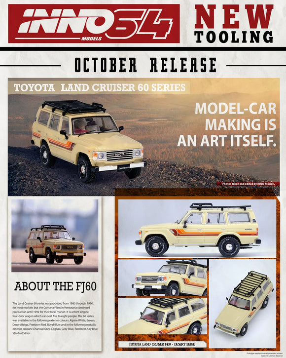 Toyota Land Cruiser FJ60 Desert Beige - INNO64 - 1:64 - Modelcars Passion