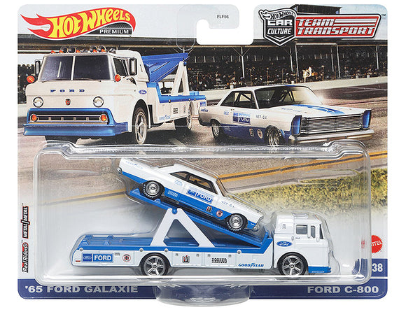 Ford Galaxie '65 & Ford C-800 truck Team Transport - Hotwheels - 1:64