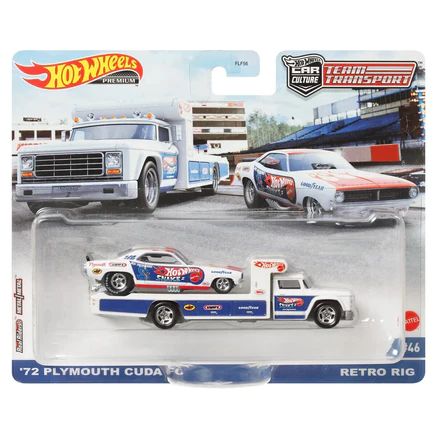 Plymouth Cuda FC '72 & Retro Rig truck Team Transport - Hotwheels - 1:64